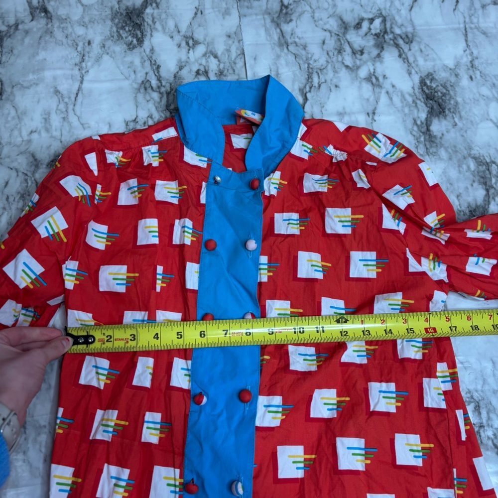 Mokuyobi long sleeve red blue funky retro print shirt top size medium - Picture 7 of 7